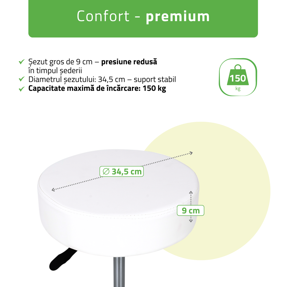 Scaun, Taburet rotativ cu roți | Mobi