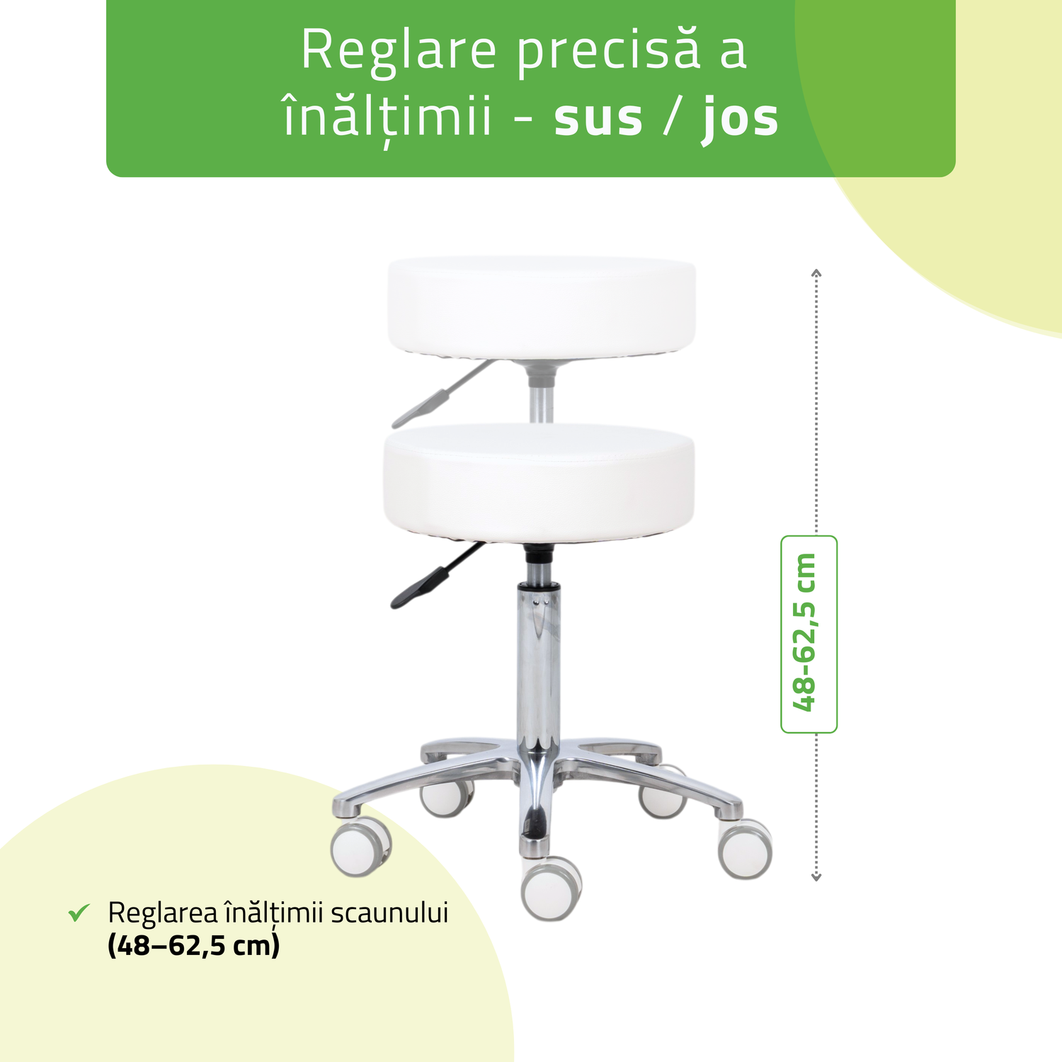 Scaun, Taburet rotativ cu roți | Mobi