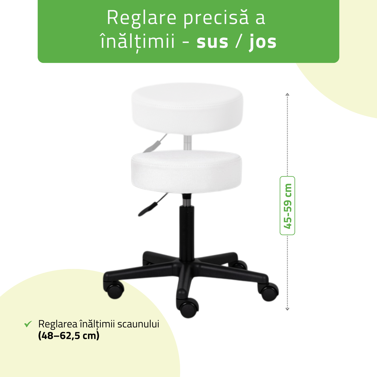 Scaun, Taburet rotativ cosmetică | Timo