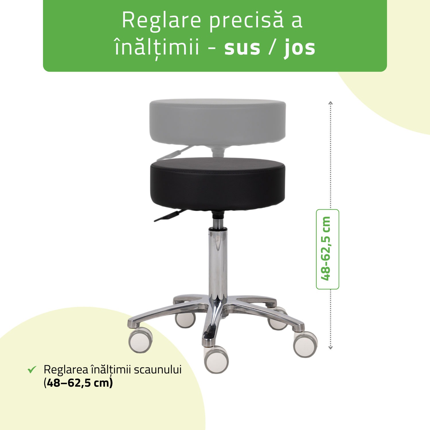 Scaun, Taburet rotativ cu roți | Mobi