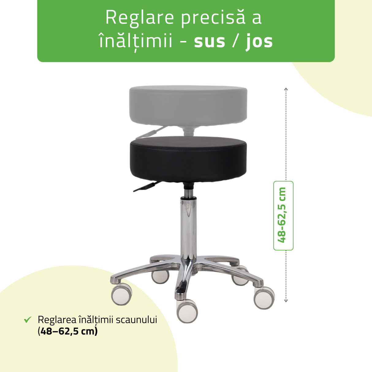 Scaun, Taburet rotativ cu roți | Mobi