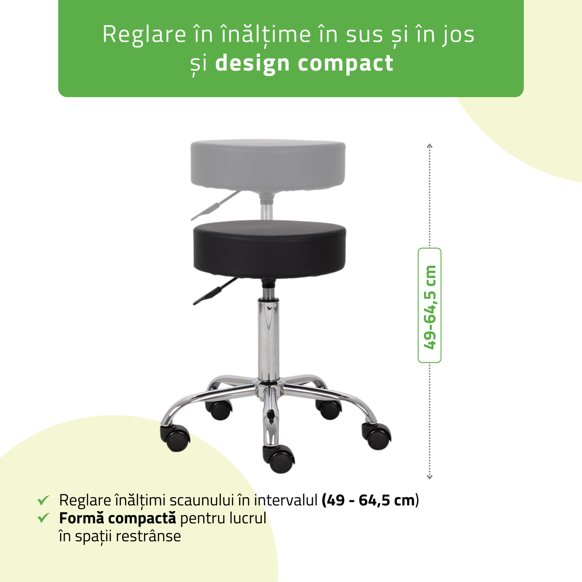Scaun, Taburet rotativ cosmetică | Tila