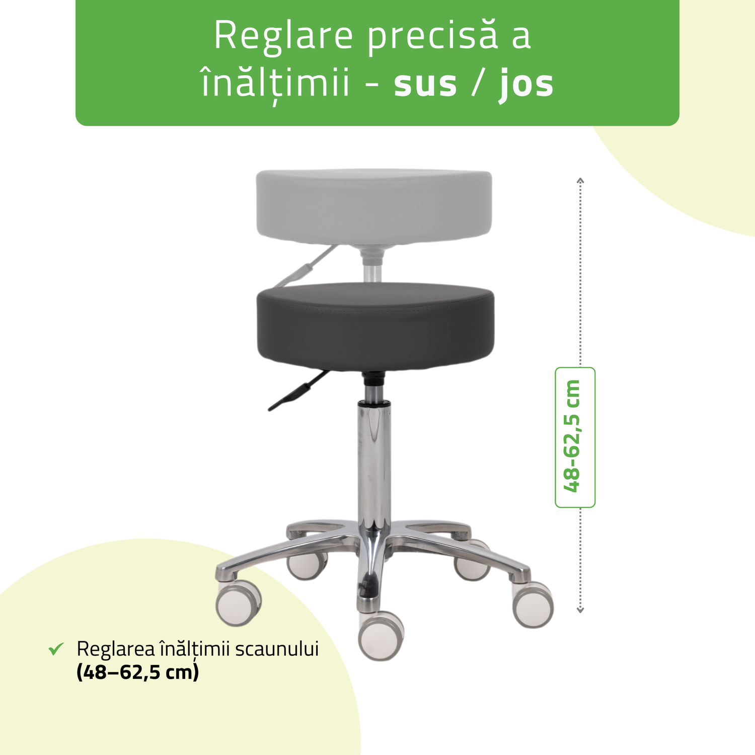 Scaun, Taburet rotativ cu roți | Mobi
