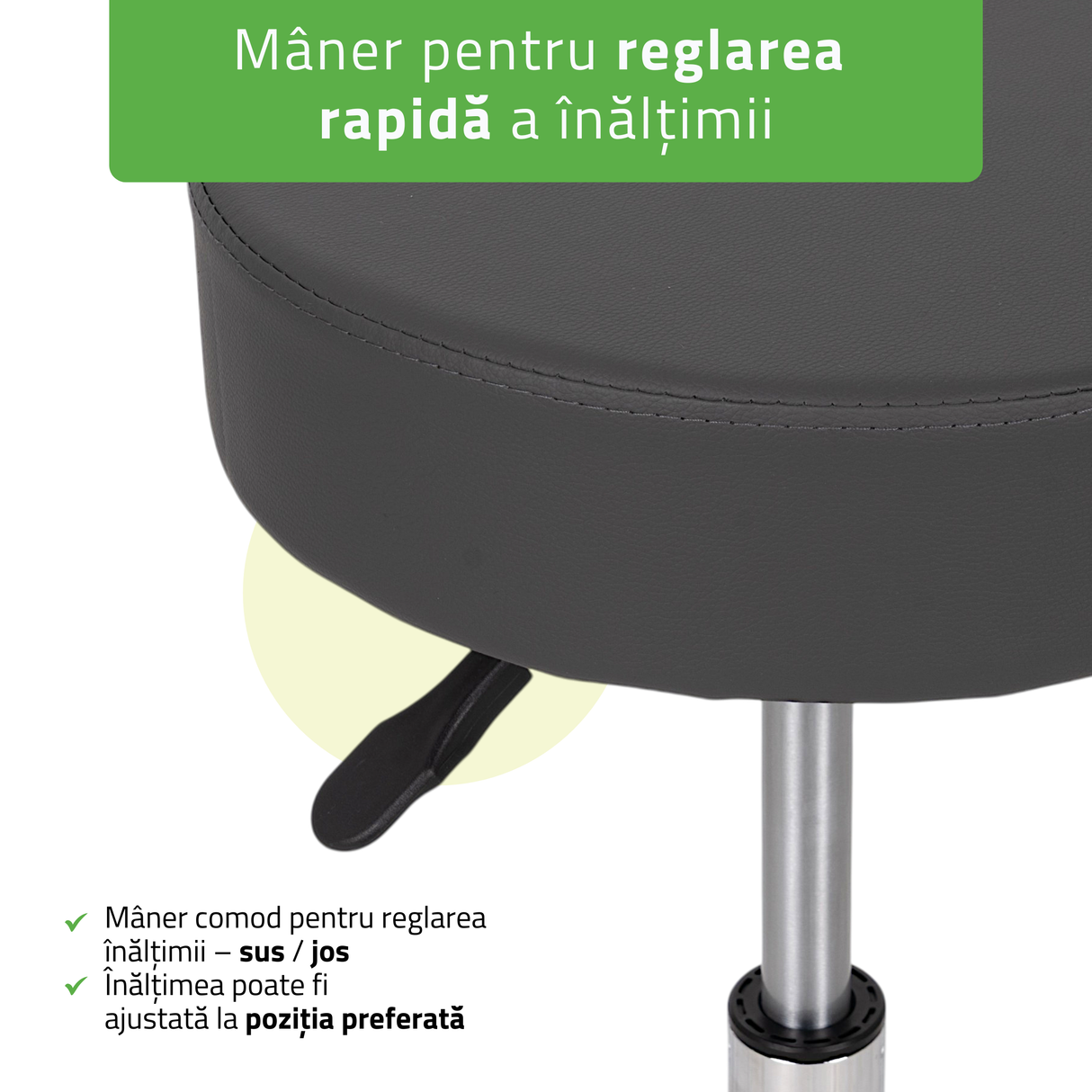 Scaun, Taburet rotativ cu roți | Mobi