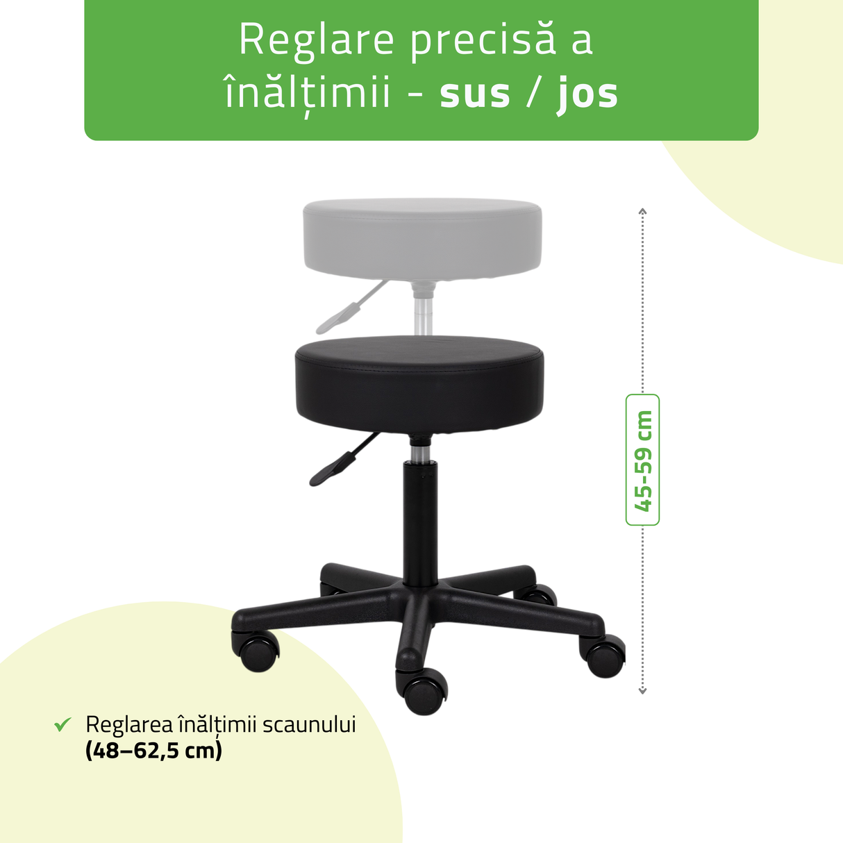 Scaun, Taburet rotativ cosmetică | Timo