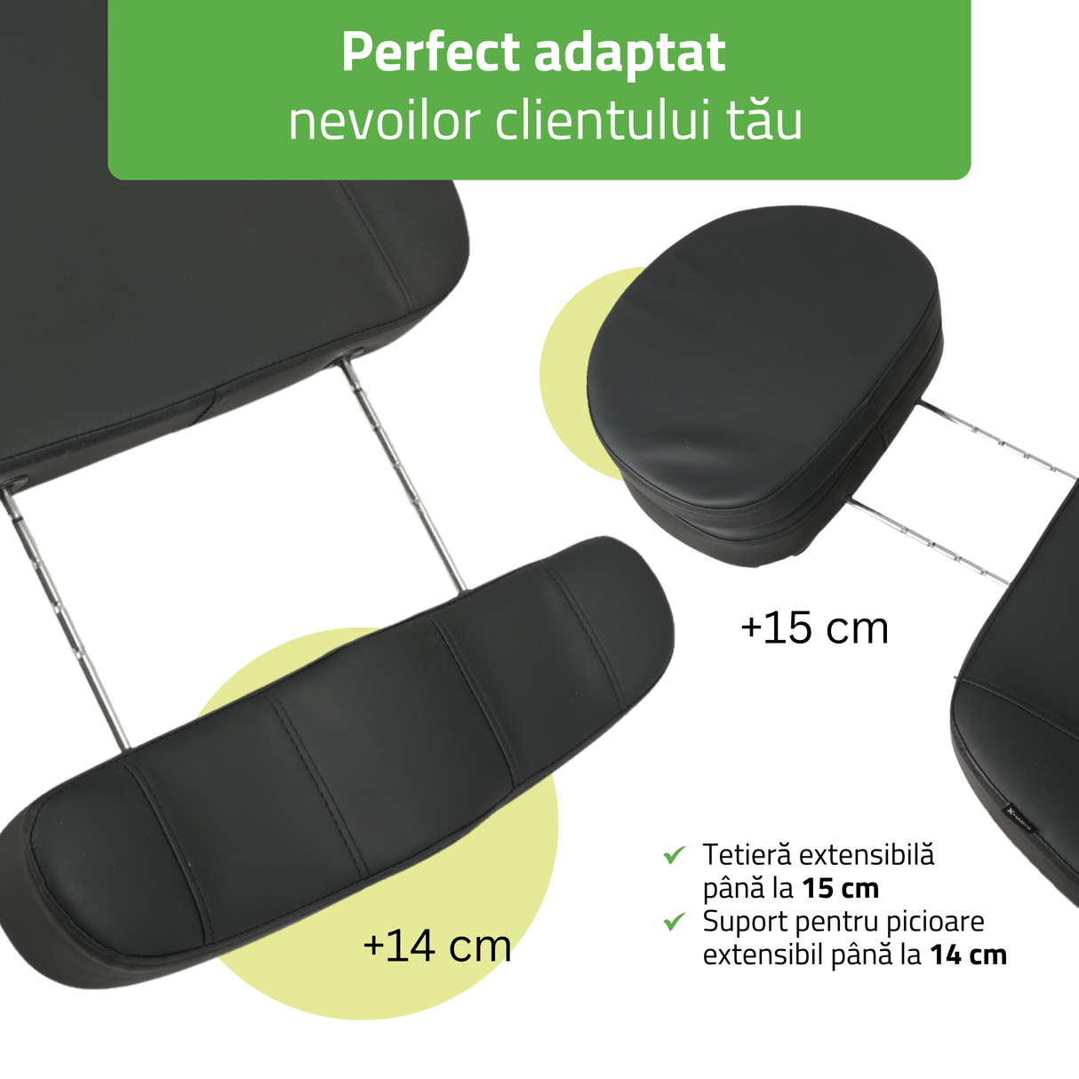 Pat cosmetic electric | Luxoria PRO 5 | Scaun cosmetic cu reglare electrică | Panou Control | Telecomandă Manuală | 3 ani garanție!