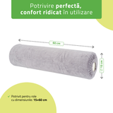 Husă din Velur cu elastic pentru cilindru, rolă de poziționare | 15x60 cm