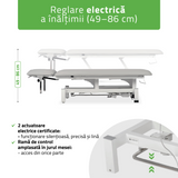 Masă de masaj electrică Fortis 4 Ergo | 2 segmente | Telecomandă manuală | Ramă de control | Garanție 3 ani