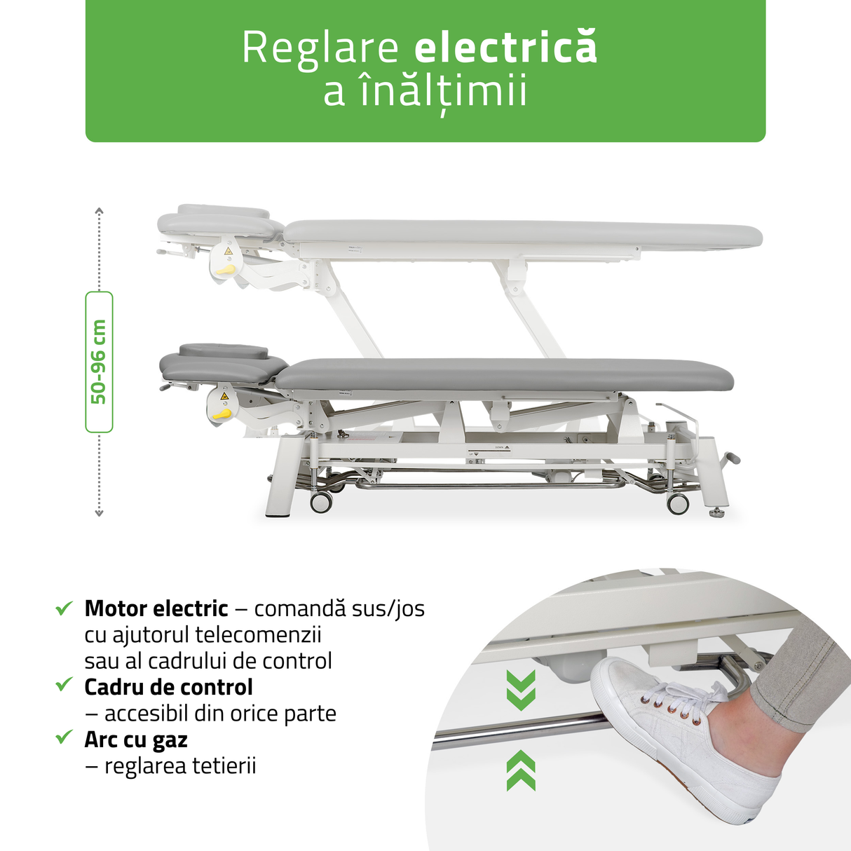 Masă de masaj electrică Proxima V4 ERGO | Pat de masaj electric | 4-Segmente | Telecomandă manuală | Ramă de control | 3 ani garanție!