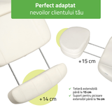 Pat cosmetic electric | Luxoria PRO 5 | Scaun cosmetic cu reglare electrică | Panou Control | Telecomandă Manuală | 3 ani garanție!