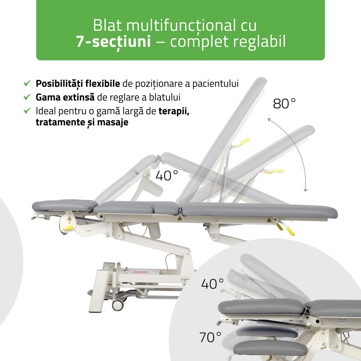 Pat de masaj electrică | Masă de masaj electrică Proxima X7 | 7 segmente | 3 ani garanție!