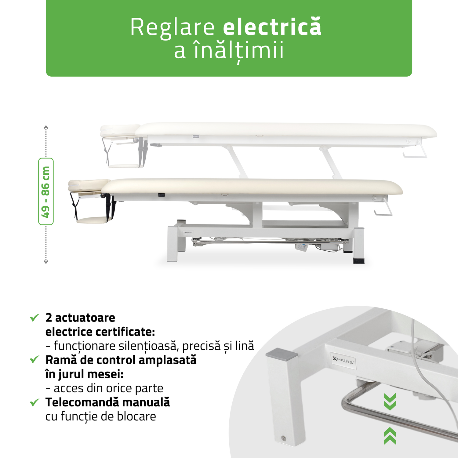Masă de masaj electrică Fortis 1 | Pat de masaj electric| 1-Segment | Telecomandă Manuală  | Ramă de control |3 ani garanție!
