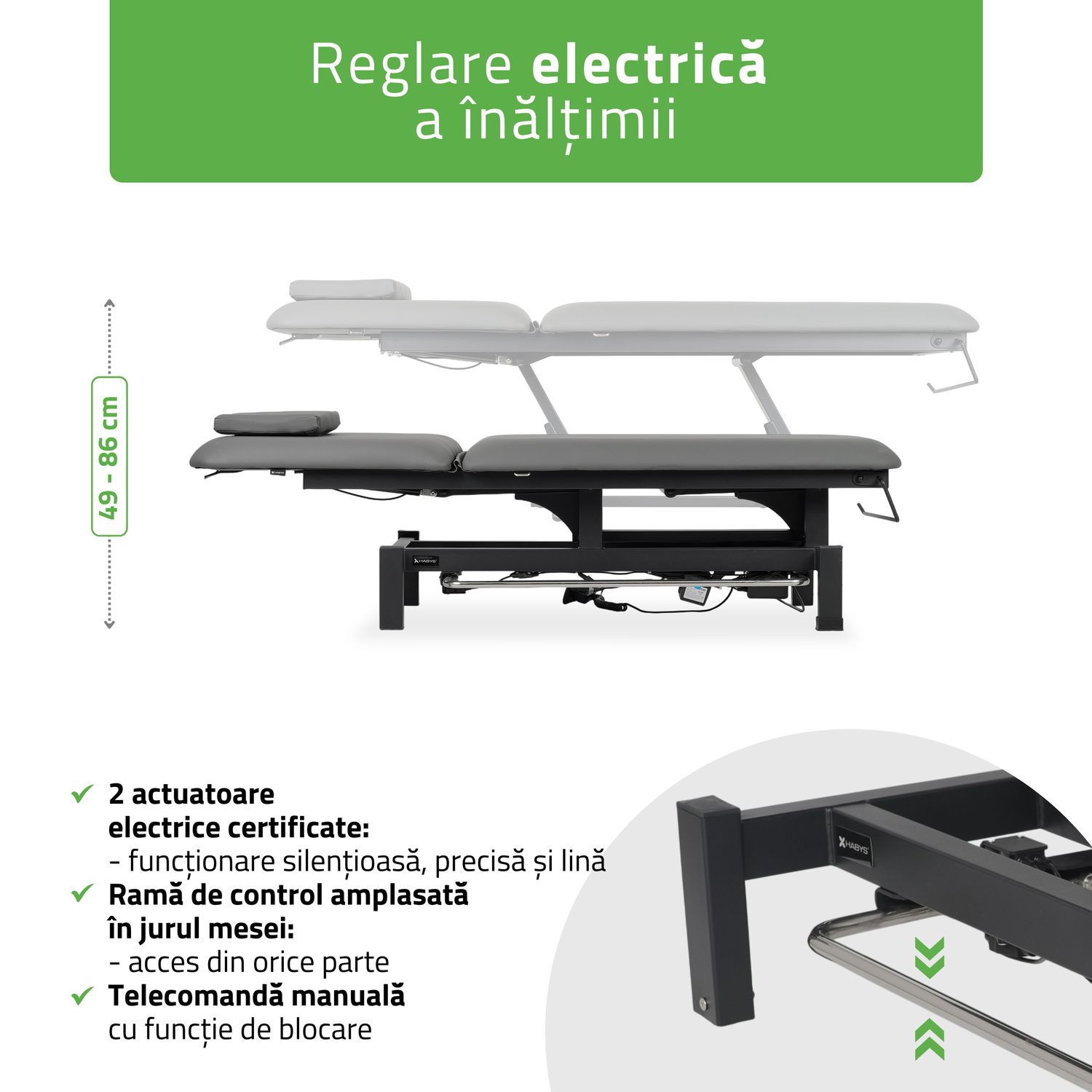 Masă de masaj electrică Fortis 2 | Pat de masaj electric |  2 segmente | Telecomandă Manuală | Ramă de control |3 ani garanție!