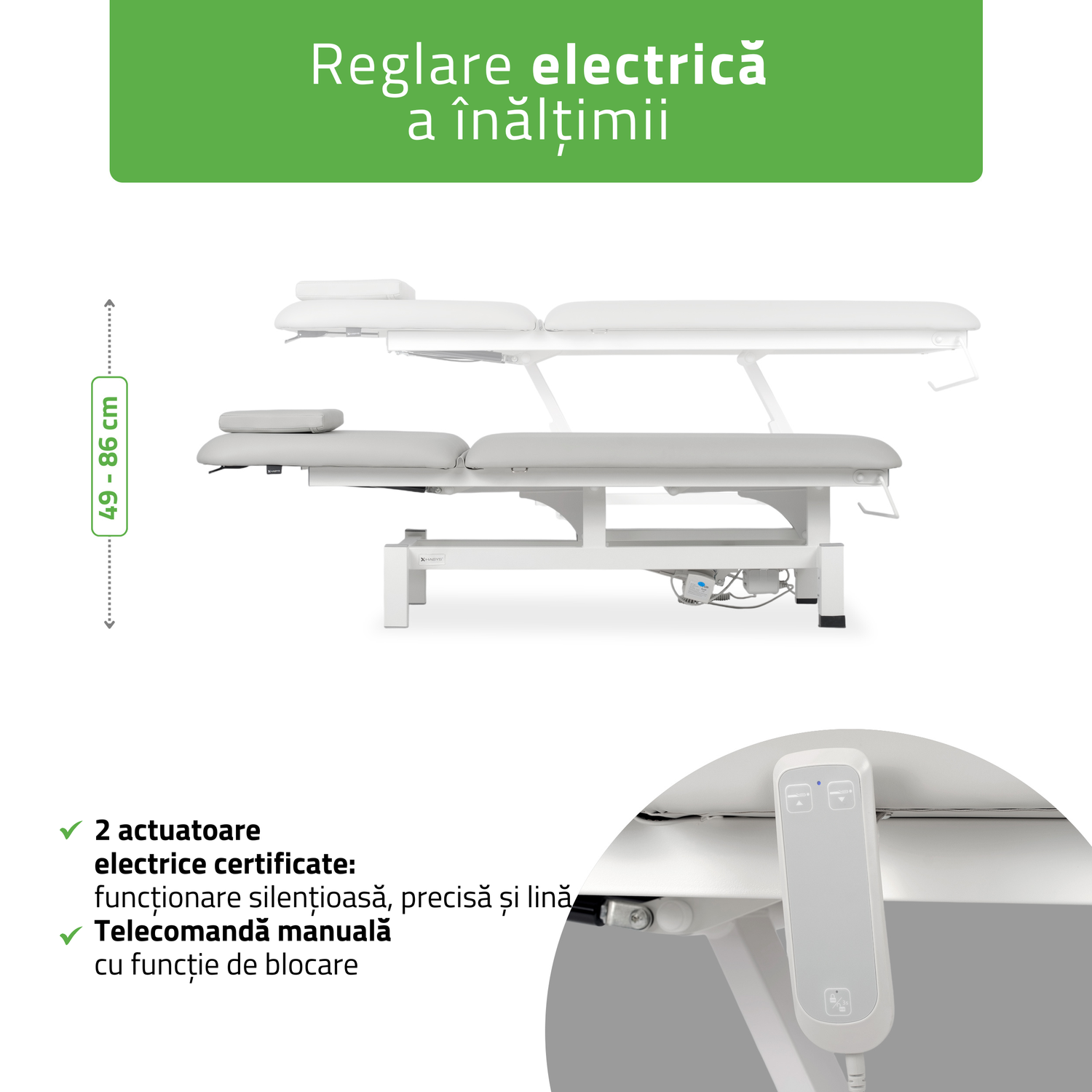 Masă de masaj electrică Fortis 2 | Pat de masaj electric |  2 segmente | Telecomandă Manuală | 3 ani garanție!