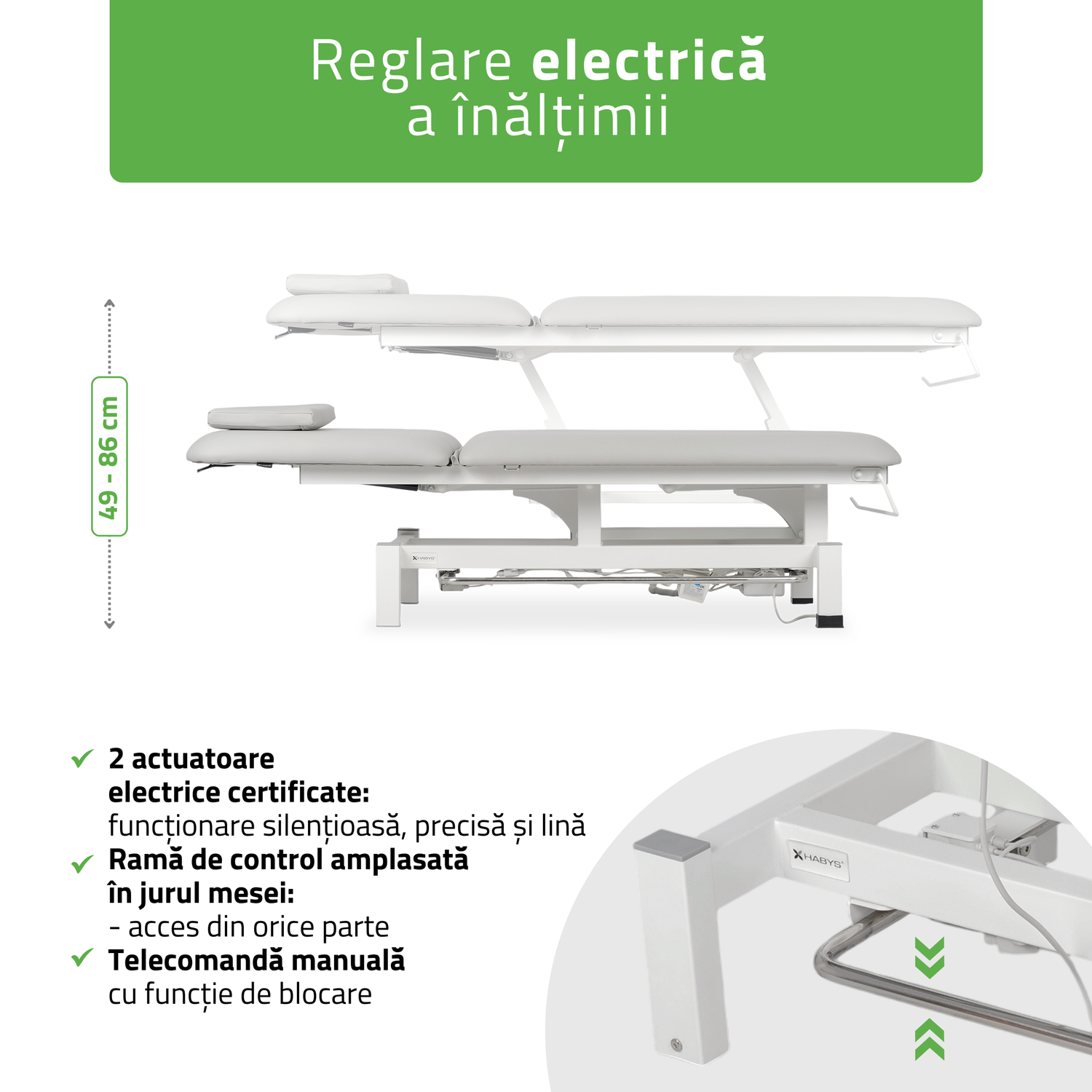 Masă de masaj electrică Fortis 2 | Pat de masaj electric |  2 segmente | Telecomandă Manuală | Ramă de control |3 ani garanție!
