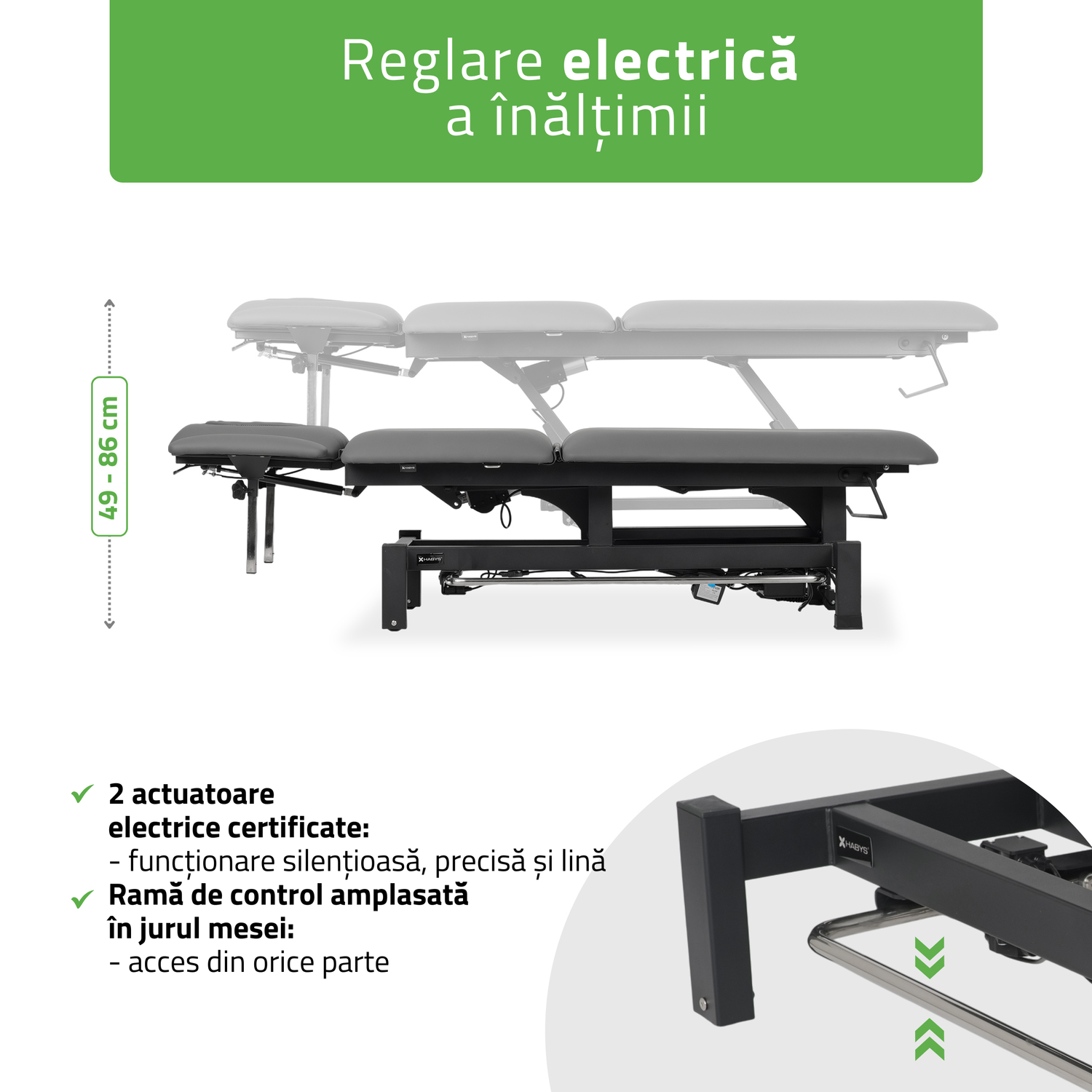 Masă de masaj electrică Fortis 5 Ergo | Pat de masaj electric | 5 segmente | Telecomandă Manuală | Ramă de control  | 3 ani garanție!