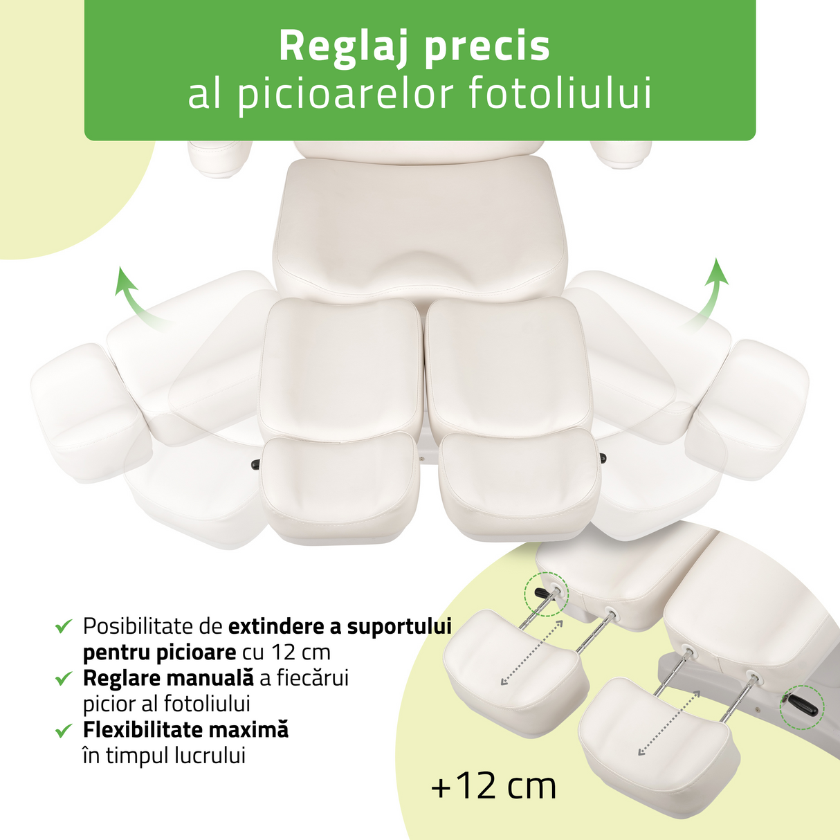 Fotoliu cosmetic, electric Elara PRO 6P, Alb | 3 ani garanție!