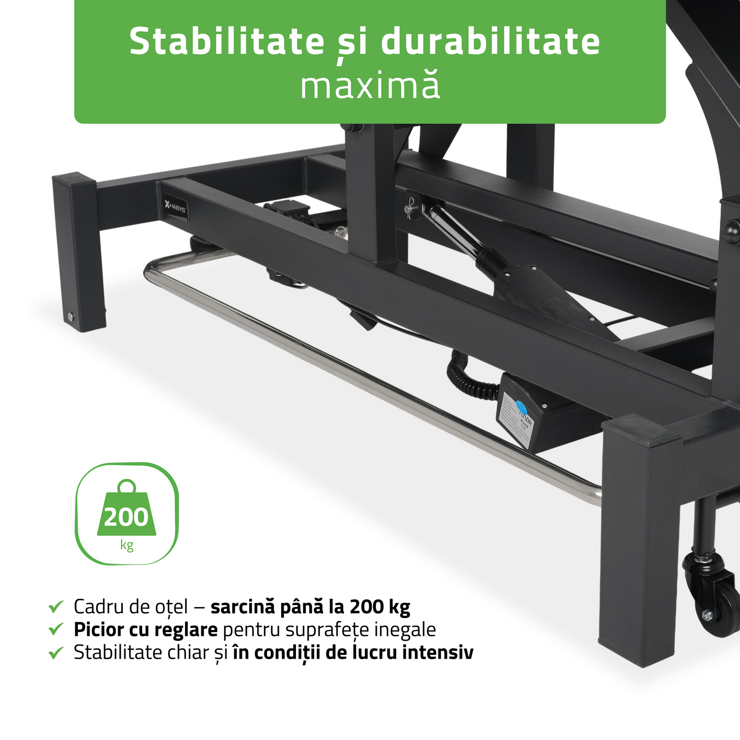 Masă de masaj electrică Fortis 4 Ergo | 2 segmente | Telecomandă manuală | Ramă de control | Garanție 3 ani