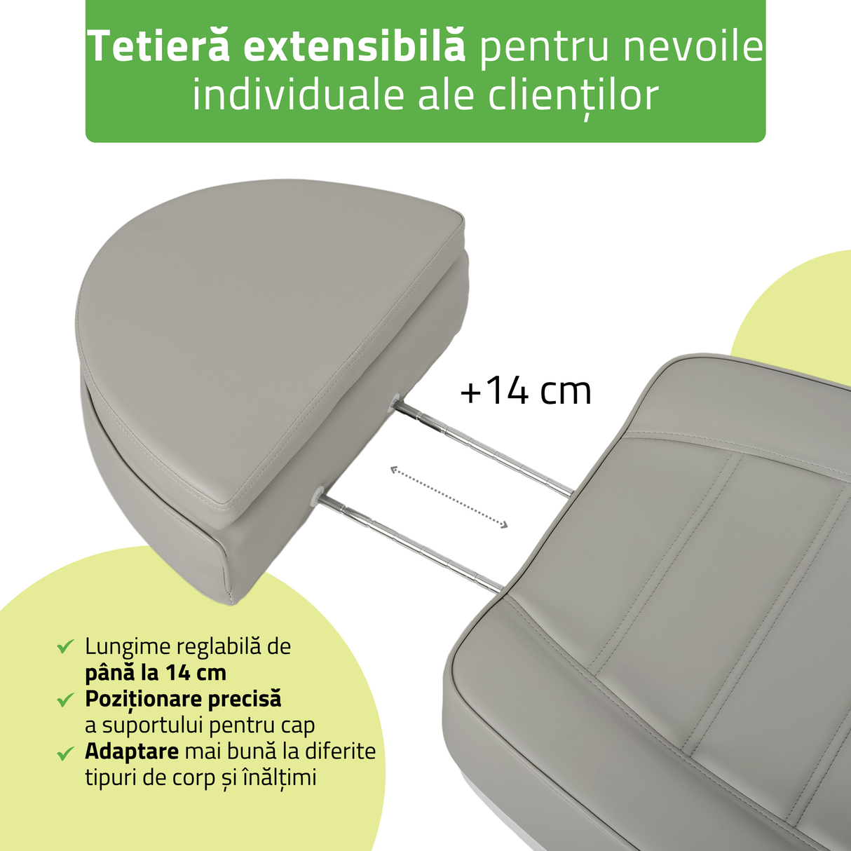 Fotoliu cosmetic electric | LEO PRO 4| Scaun cosmetic cu reglare electrică | Telecomandă Manuală