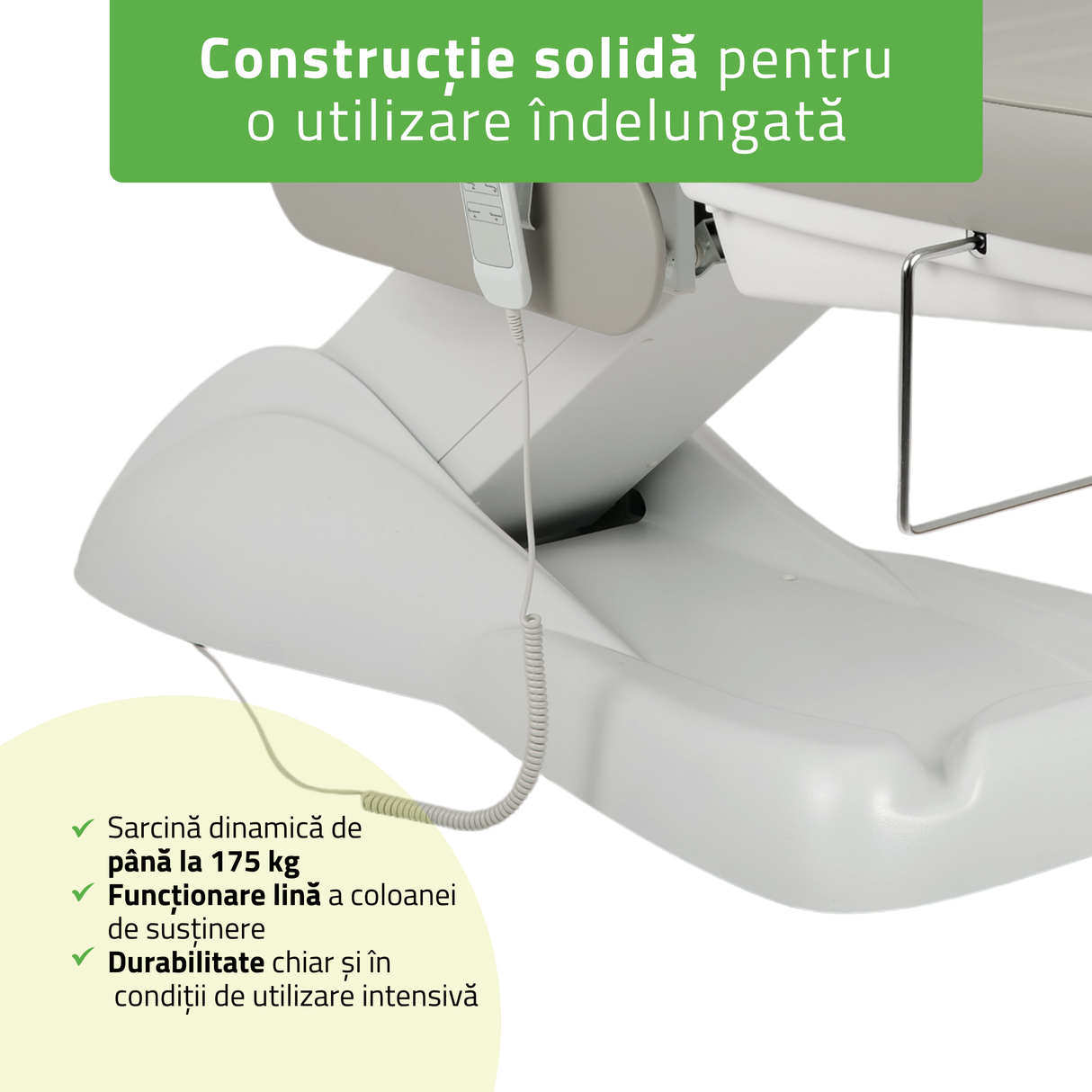 Fotoliu cosmetic electric | LEO PRO 4| Scaun cosmetic cu reglare electrică | Telecomandă Manuală