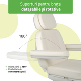 Pat cosmetic electric | Luxoria PRO 5 | Scaun cosmetic cu reglare electrică | Panou Control | Telecomandă Manuală | 3 ani garanție!