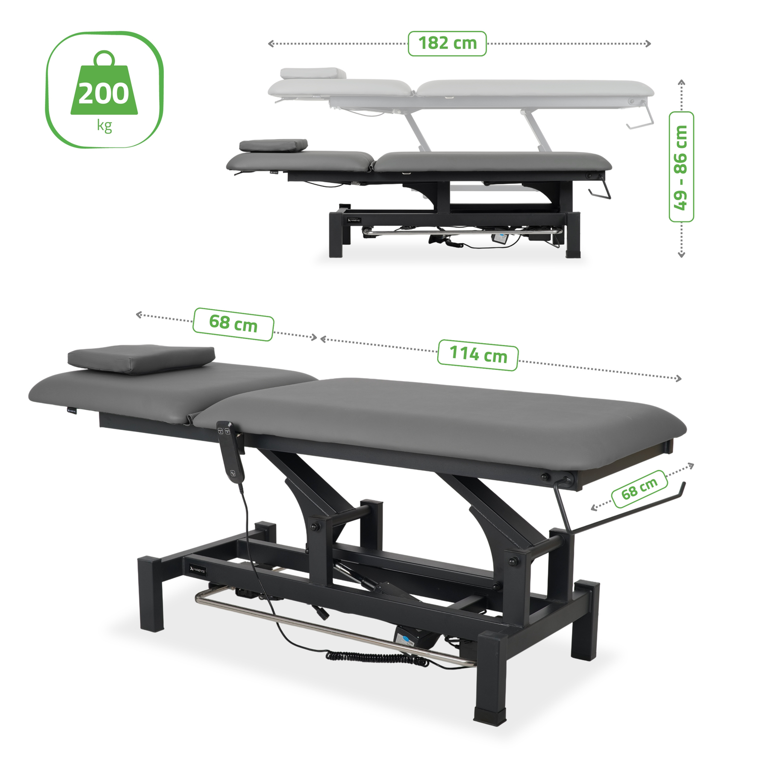 Masă de masaj electrică Fortis 2 | Pat de masaj electric |  2 segmente | Telecomandă Manuală | Ramă de control |3 ani garanție!