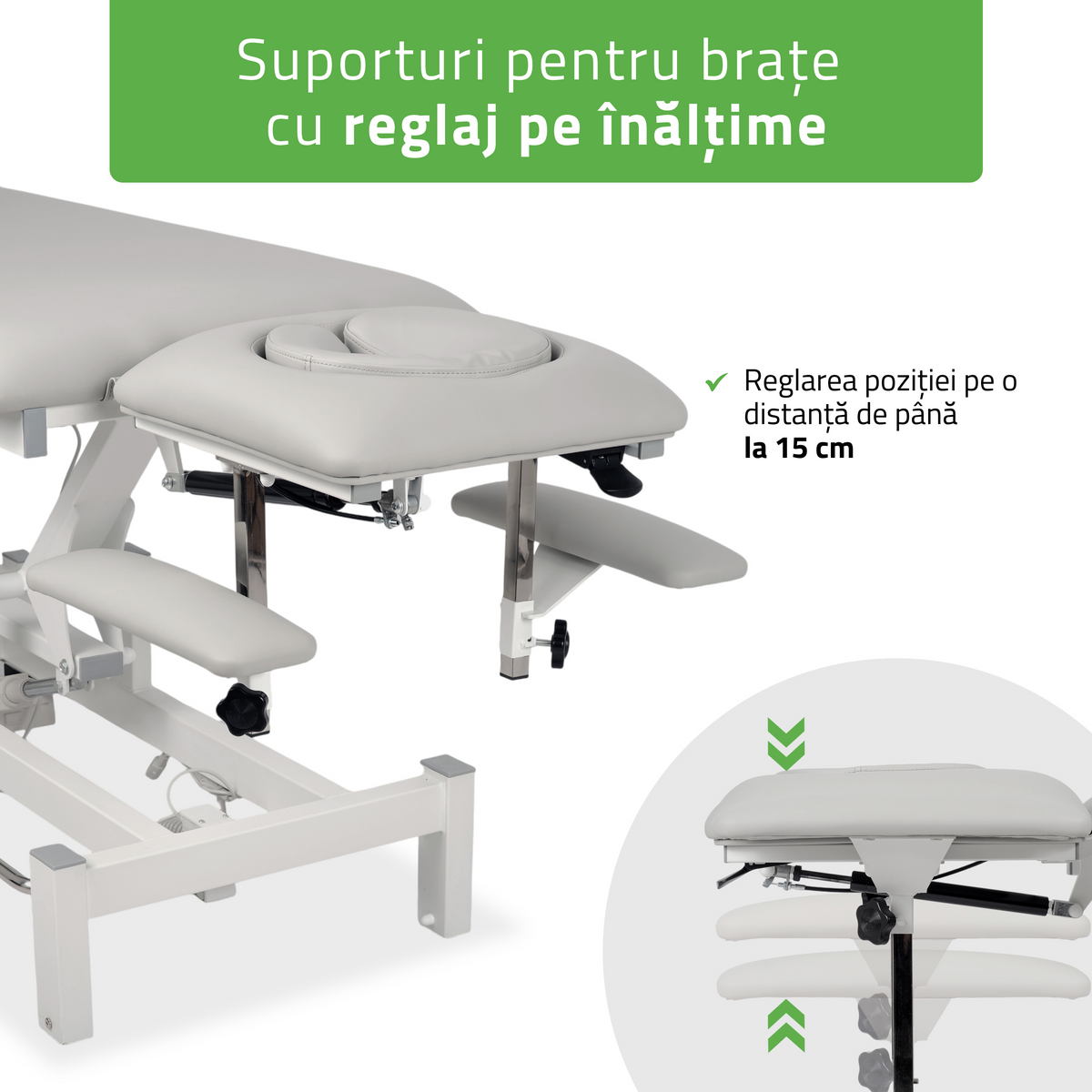 Masă de masaj electrică Fortis 4 Ergo | 4 segmente | Telecomandă manuală | Ramă de control