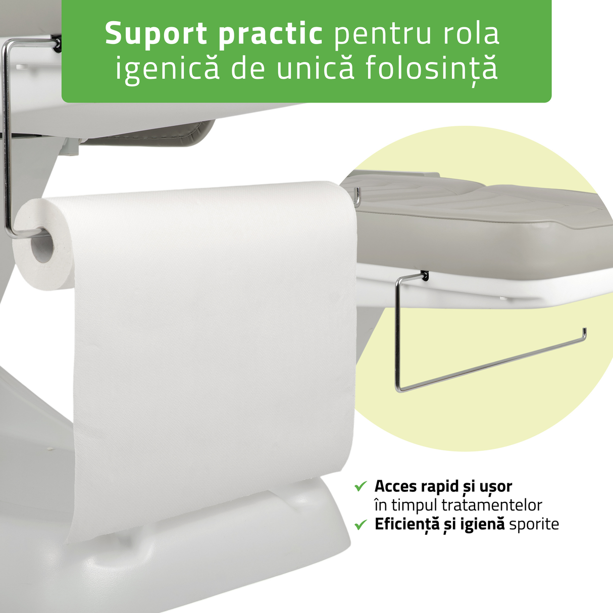 Fotoliu cosmetic electric | LEO PRO 4| Scaun cosmetic cu reglare electrică | Telecomandă Manuală