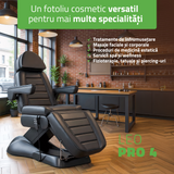 Fotoliu cosmetic electric | LEO PRO 4| Scaun cosmetic cu reglare electrică | Telecomandă manuală | 3 ani garanție!