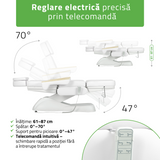 Fotoliu cosmetic electric | LEO PRO 4| Scaun cosmetic cu reglare electrică | Telecomandă manuală | 3 ani garanție!