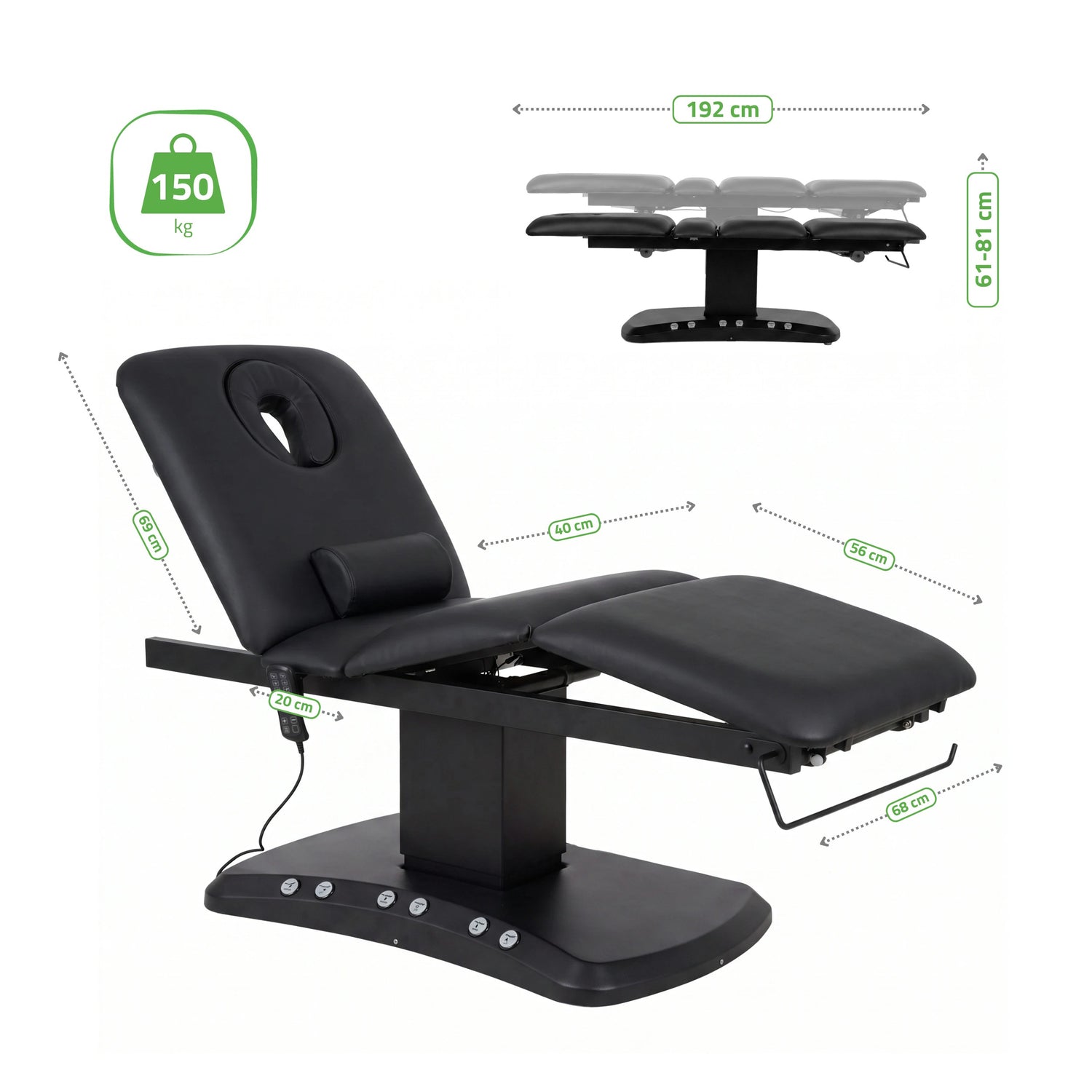 Pat cosmetic electric încălzit | Serenity ERGO 4 | Panou Control  | Telecomandă Manuală | 3 motoare | 3 ani garanție!