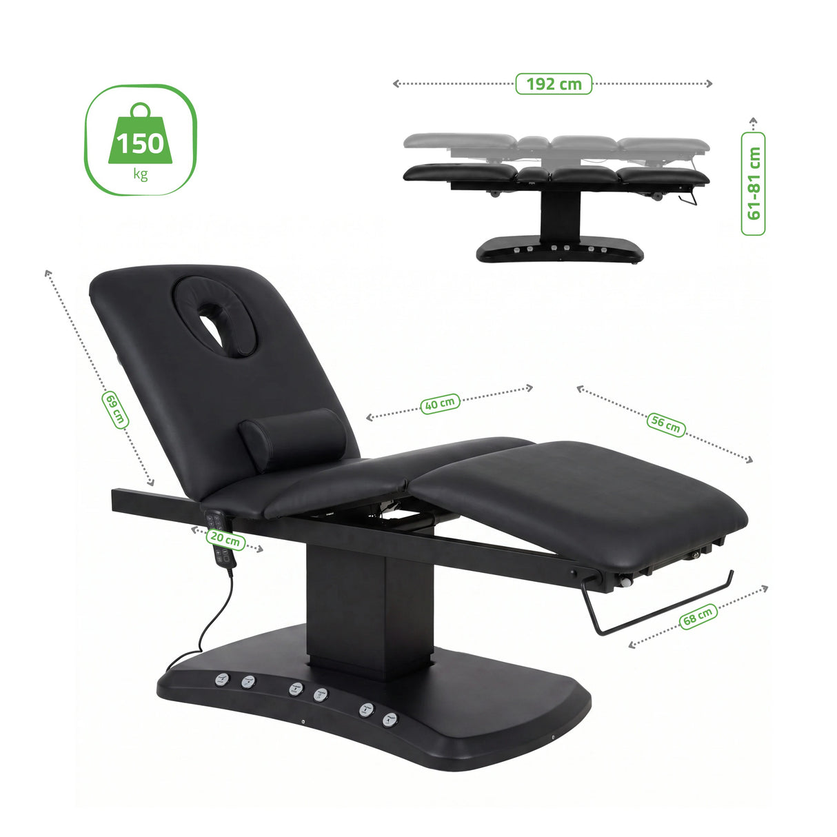 Pat cosmetic electric încălzit | Serenity ERGO 4 | Panou Control  | Telecomandă Manuală | 3 motoare | 3 ani garanție!