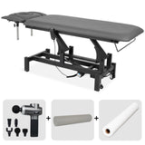 Masă de masaj electrică Fortis 4 Ergo + pistol de masaj Pro Therapy Max + rolă cilindrică plină 15 × 60 cm + cearșaf din material nețesut, la rolă