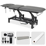 Masă de masaj electrică Fortis 5 Ergo + pistol de masaj Pro Therapy Max + rolă cilindrică plină 15 × 60 cm + cearșaf din material nețesut, la rolă