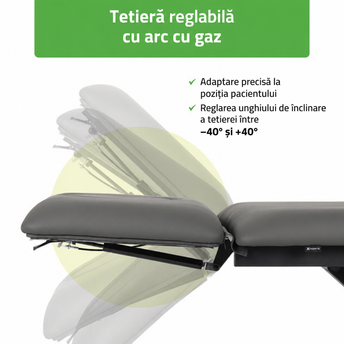 Masă de masaj electrică Fortis 2 Ergo | 2 segmente | Telecomandă manuală | Ramă de control