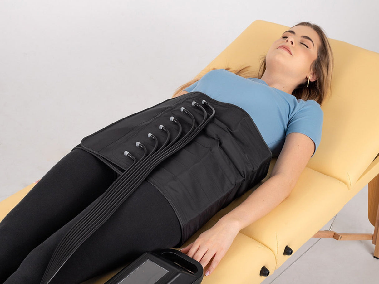 Dispozitiv Habys | Manșetă pentru drenaj limfatic | pentru șold și abdomen | mărime universală | tuburi de aer | sistem cu 8 camere