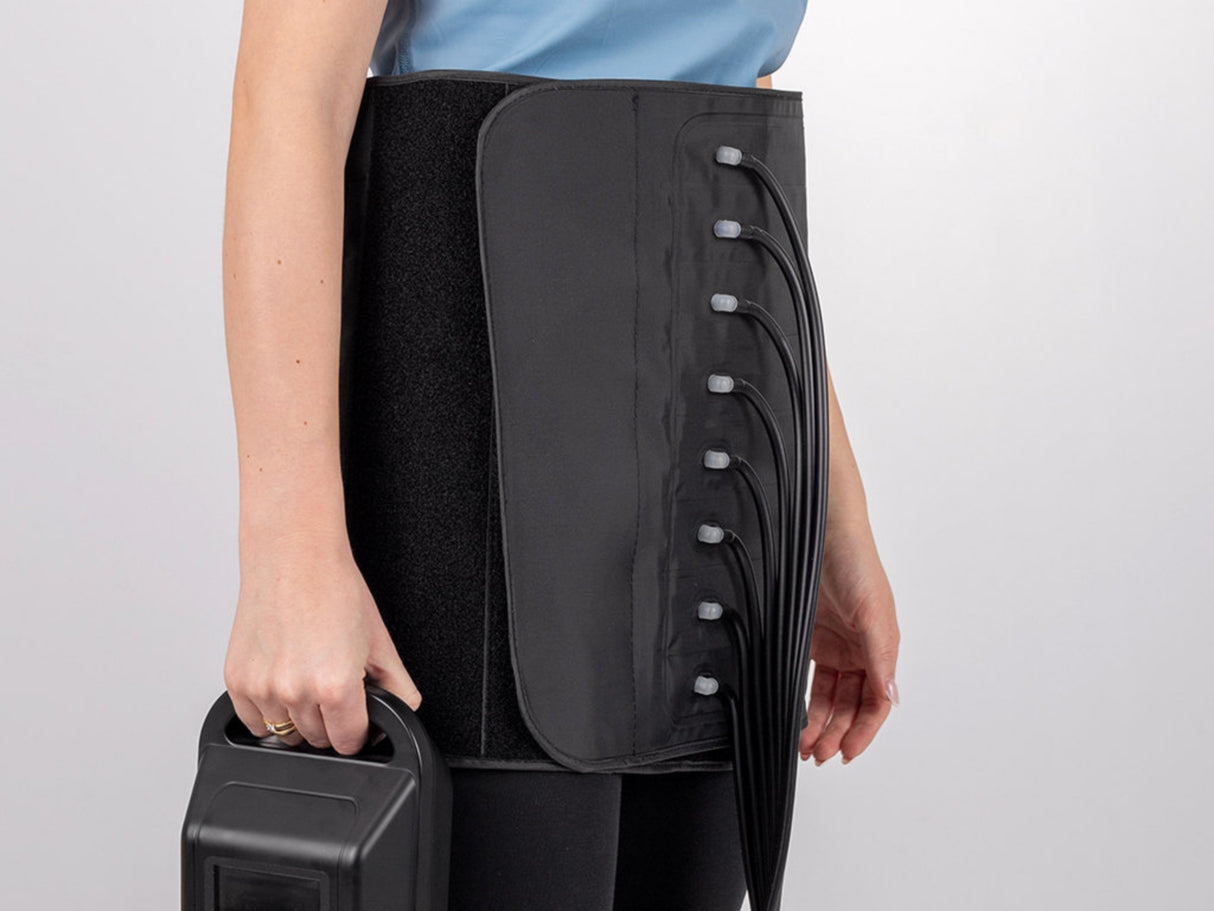 Dispozitiv Habys | Manșetă pentru drenaj limfatic | pentru șold și abdomen | mărime universală | tuburi de aer | sistem cu 8 camere