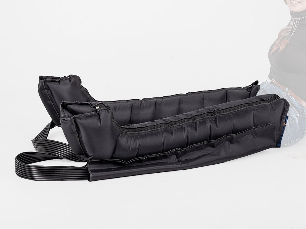 Dispozitiv Habys | Manșete pentru drenaj limfatic | pentru extremitățile inferioare | tuburi de aer | sistem cu 8 camere | Mărimea XL