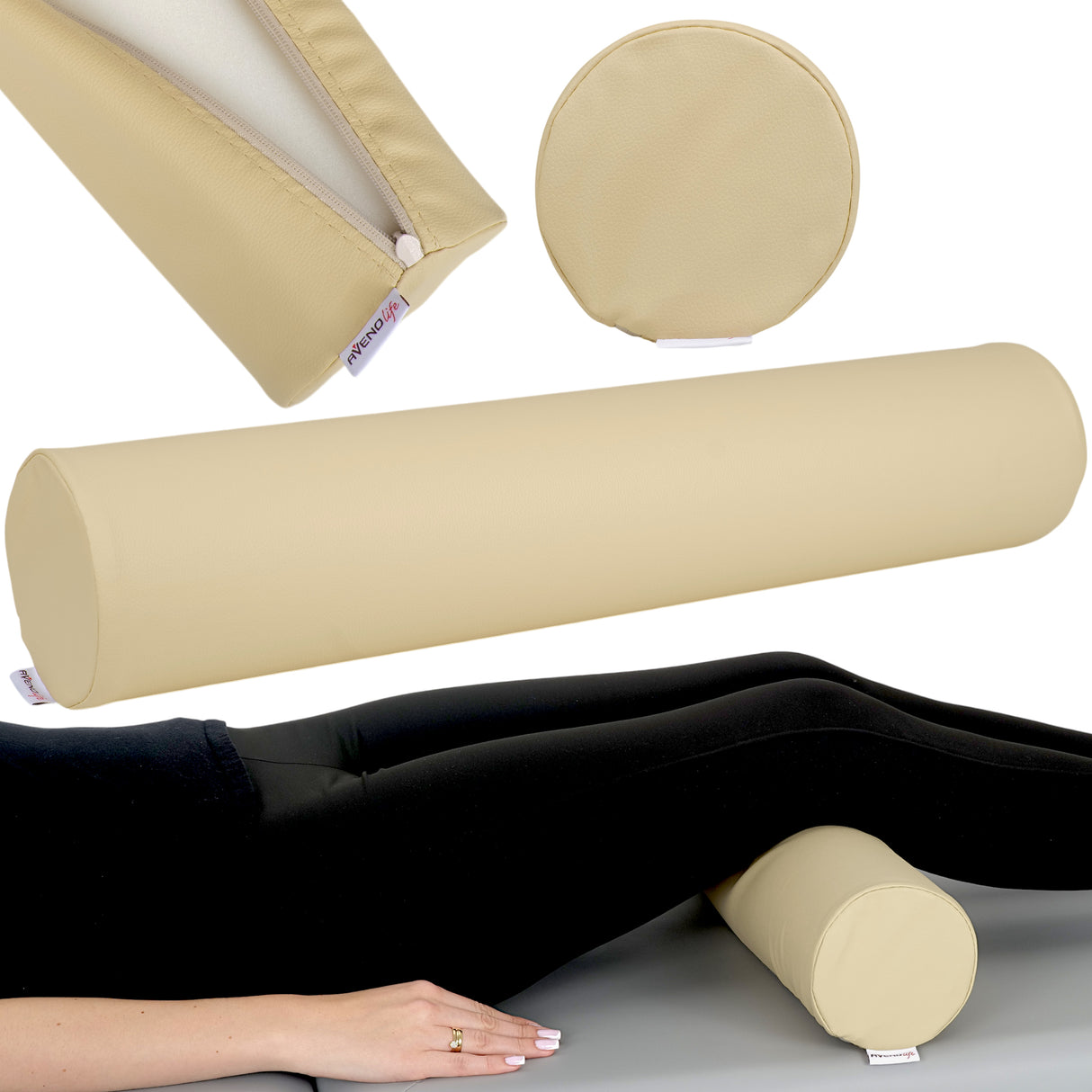 Pernă cilindru de poziționare pentru masaj 12x60 cm | Comfy Base