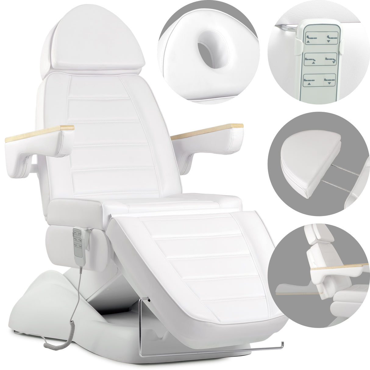 Fotoliu cosmetic electric | LEO PRO 4| Scaun cosmetic cu reglare electrică | Telecomandă manuală | 3 ani garanție!