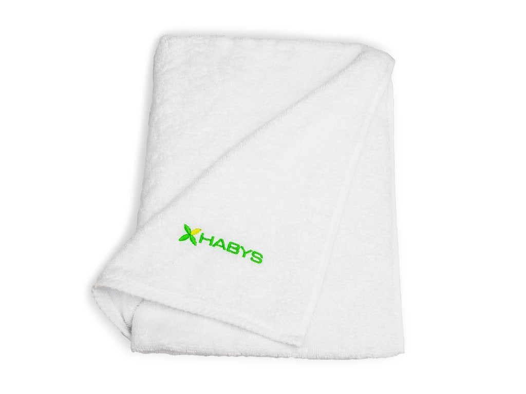 Prosop din frotir textil Habys pentru masaj | 50x100 cm  |Alb