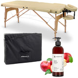 Set | Masă de masaj Sofia Light 60 cm – bej | + Ulei de masaj Daily Spa Apple Breeze HABYS 500 ml