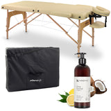 Set | Masă de masaj Sofia Light 60 cm – bej | + Ulei de masaj Daily Spa Citrus Coconut HABYS 500 ml