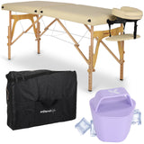 Set | Masă de masaj Sonia 60 cm – bej | +Ice Roller pentru corp – Violet