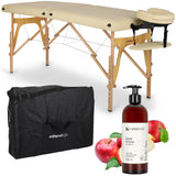 Set | Masă de masaj Sonia 60 cm – bej | + Ulei de masaj Daily Spa Apple Breeze HABYS 500 ml