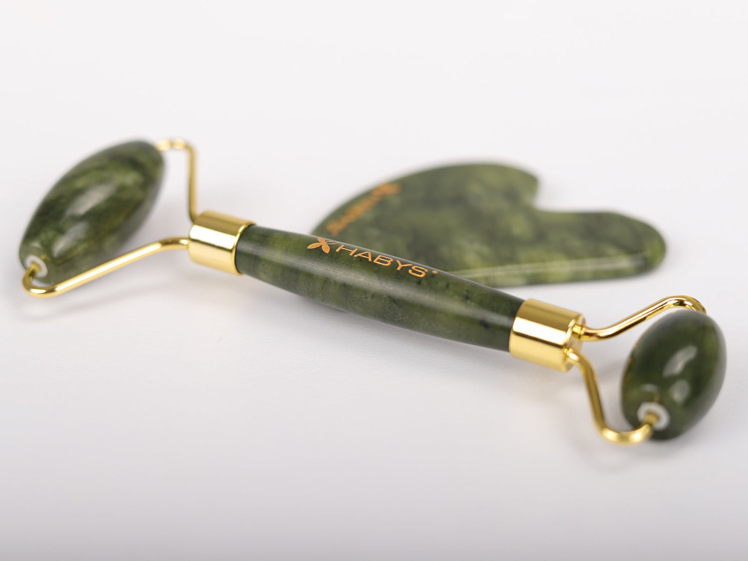 Set de masaj Gua Sha din jad | Rolă din piatră de jad