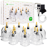 Ventuze din plastic cu vid | fără flacară cu pompă | set 14 buc sau 24 buc | HABYS