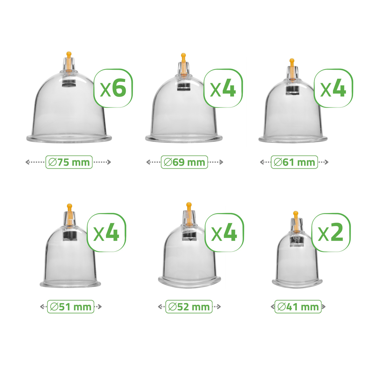 Ventuze din plastic cu vid | fără flacară cu pompă | set 14 buc sau 24 buc | HABYS