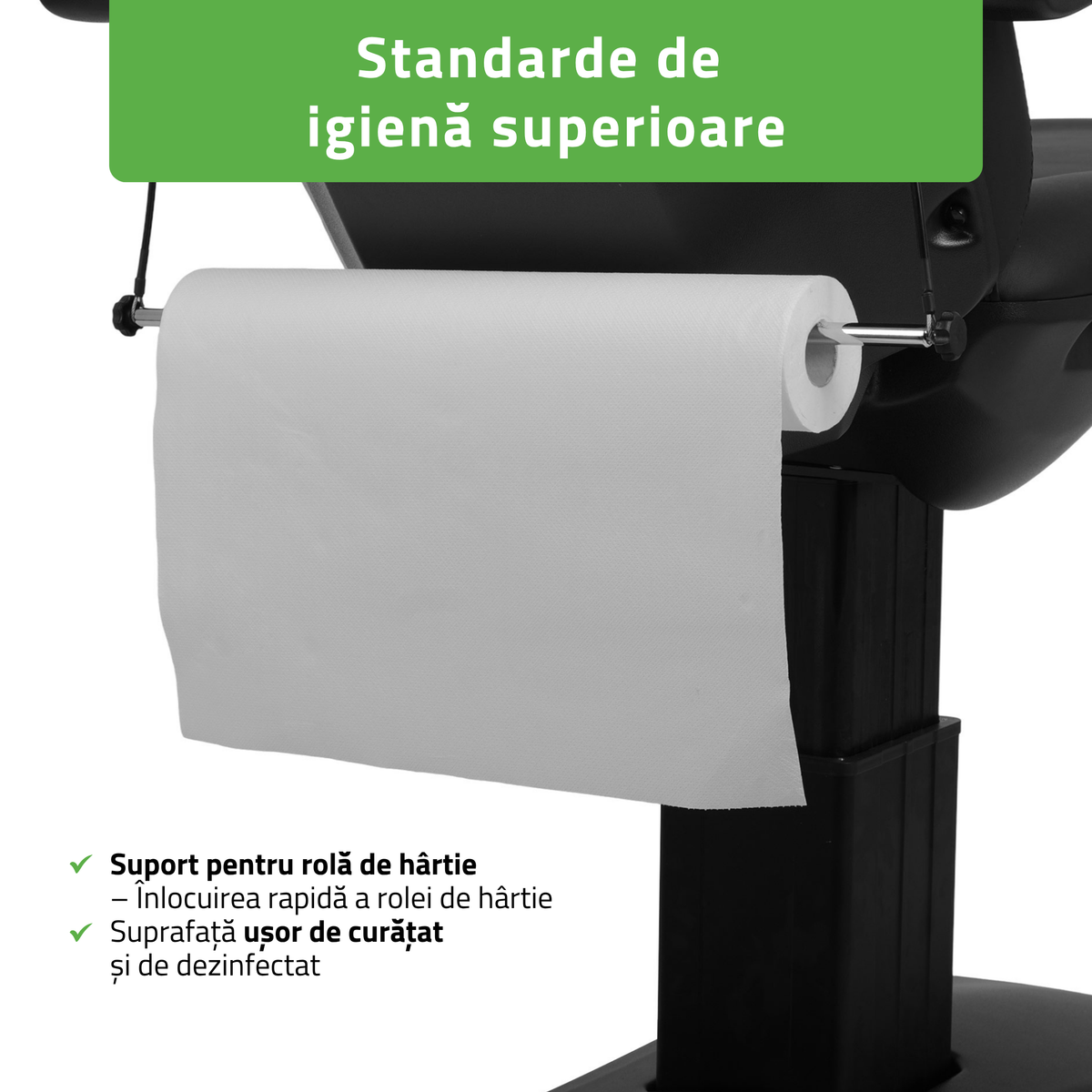 Pat cosmetic electric | Ravia PRO 3 | Fotoliu cosmetic cu reglare electrică | Telecomandă de manuală | 4 motoare electrice