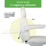 Pat cosmetic electric | Ravia PRO 3 | Fotoliu cosmetic cu reglare electrică | Telecomandă de manuală | 4 motoare electrice